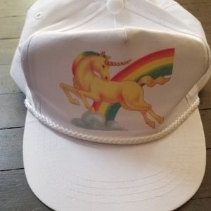 Pre-Downed White Unicorn Rainbow Hat